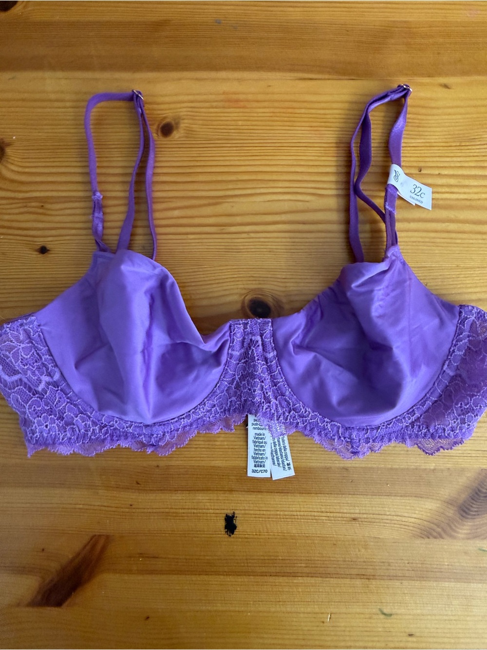 32C victorias Secret Dream angels push-up without padding bra Grape Purple NWT
